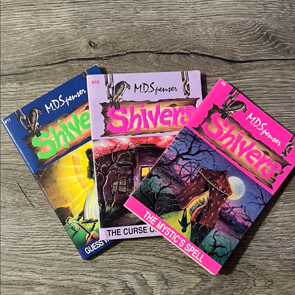 VINTAGE 90’s ‘SHIVERS’ series books, LOT OF 3 PARADISE PRESS, spooky kid novel